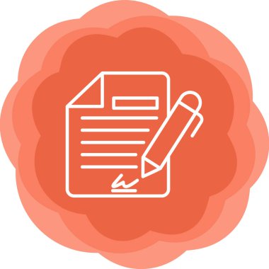 Sözleşme simgesi imzalama, basit vektör illüstrasyonu