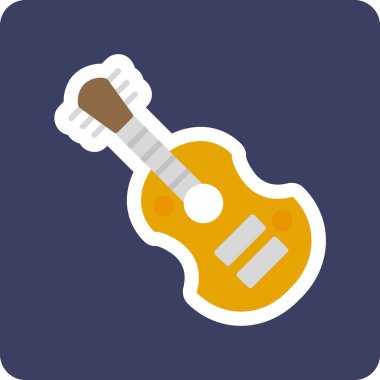 Gitar web simgesi, vektör çizim 