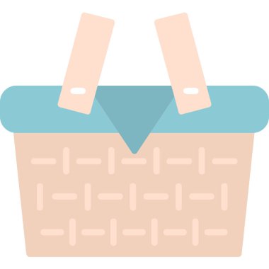 piknik sepeti simge vektör çizim