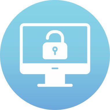 Güvenli olmayan bilgisayar vektör simgesi modern basit illüstrasyon