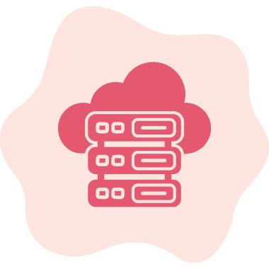 Bulut Sunucusu simgesi, vektör illüstrasyonu basit tasarım