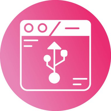 usb merkez simgesi, vektör illüstrasyonu basit tasarım