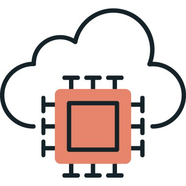 Yapay Zeka simgesi, vektör illüstrasyonu 