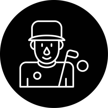 Golf oyuncusu simgesi, vektör illüstrasyonu          