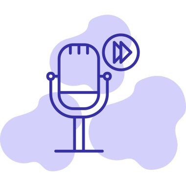 Podcast İleri sar. Web simgesi vektör illüstrasyonu        