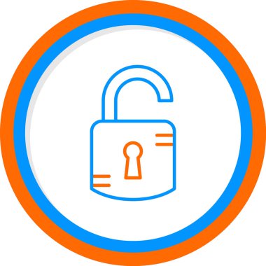 kilit düz simge vektör çizim