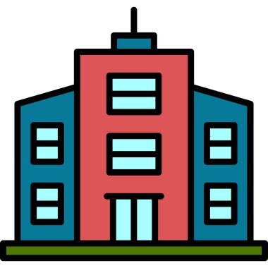 Bina. Web simgesi basit illüstrasyon 