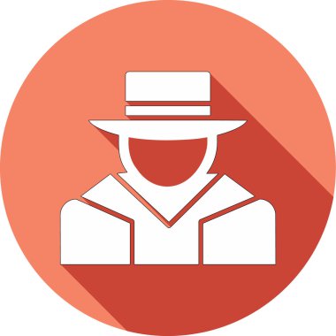 Şapkalı adam. Web simgesi basit illüstrasyon