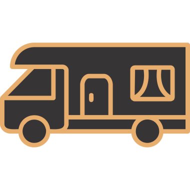 karavan web simgesi basit illüstrasyon
