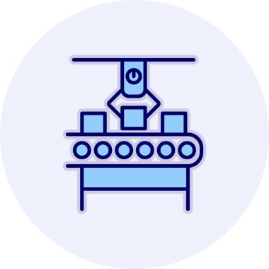 Üretim süreci simgesi, vektör illüstrasyonu basit tasarım
