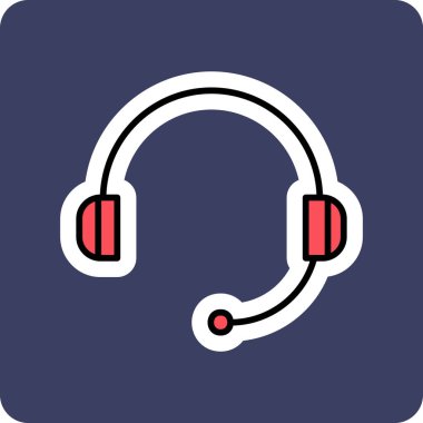 Kulaklık. Web simgesi basit illüstrasyon