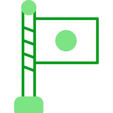 Japonya bayrak ikonu vektör illüstrasyonu