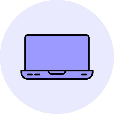 dizüstü bilgisayar simgesi, vektör illüstrasyonu basit tasarım