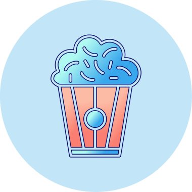 Patlamış mısır. Web simgesi basit illüstrasyon                                  