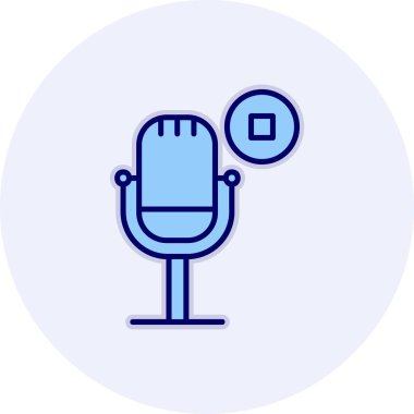 Podcast düz simgesini, vektör illüstrasyonunu durdur  