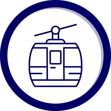 Kablo araba simgesi, vektör illüstrasyonu 