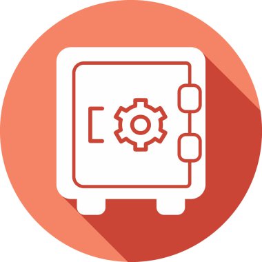 Dolap, güvenli, Vector Line Illustration. İş ve Finans simgesi.