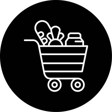 Alışveriş arabası ikon vektör illüstrasyonu