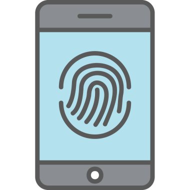 Parmak izi simgesi vektör çizelgesine sahip akıllı telefon