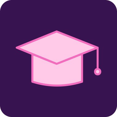 mezuniyet şapkası, web simgesi basit illüstrasyon