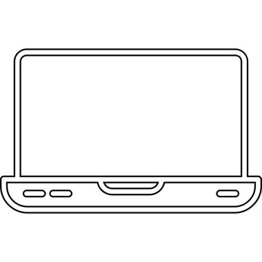 dizüstü bilgisayar simgesi, vektör illüstrasyonu basit tasarım