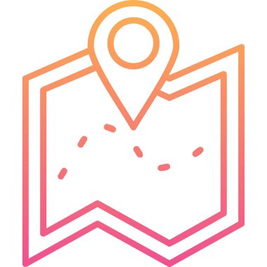 harita simgesinin vektör illüstrasyonu 