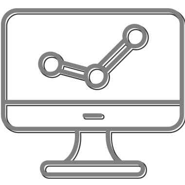 bilgisayar izleme simgesi, vektör illüstrasyonu basit tasarım