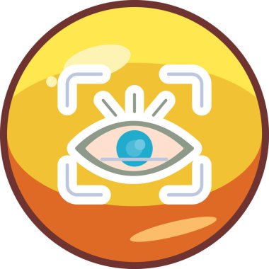 retina tarama simgesi, vektör illüstrasyonu 
