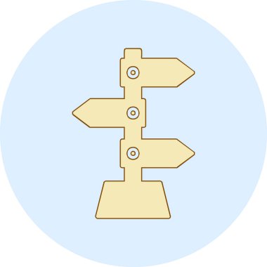 yön işareti simgesi, vektör illüstrasyonu 