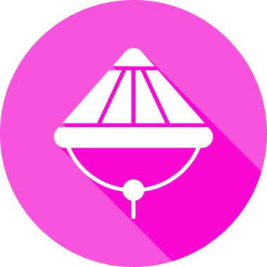 Bambu şapka simgesi, basit vektör çizimi  