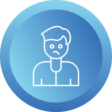 Üzgün adam. Web simgesi basit illüstrasyon