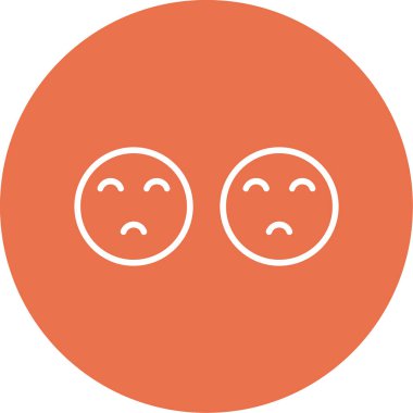 Üzgün surat ifadeleri. Web basit illüstrasyonu