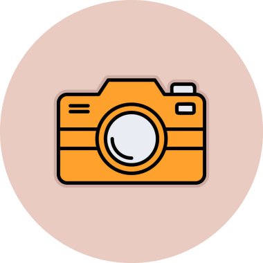 Fotoğraf makinesi simgesi, vektör illüstrasyonu. düz tasarım biçimi              