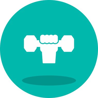 Dumbbell simgesi ile El 'in vektör illüstrasyonu 