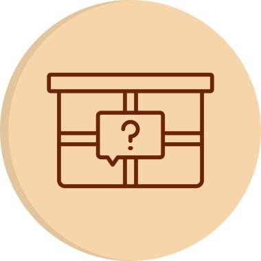 Gizem Kutusu simgesi, vektör illüstrasyonu basit tasarım