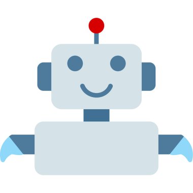 robot düz simgesi, vektör illüstrasyonu 