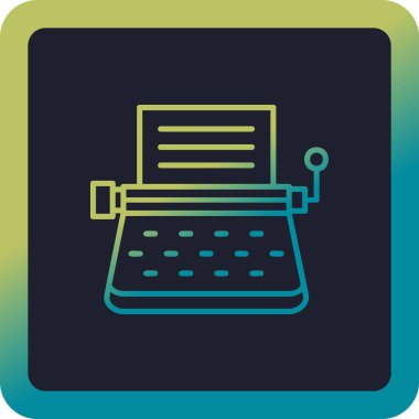 Daktilo. Web simgesi basit illüstrasyon 