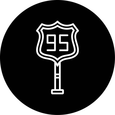 95. Yol simgesinin vektör illüstrasyonu       