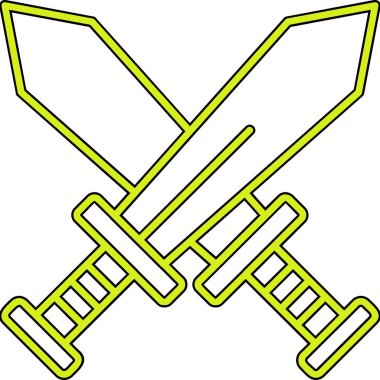 Çapraz kılıç simgesi vektör illüstrasyon 