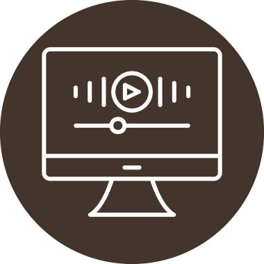 Müzik Video simgesinin vektör illüstrasyonu