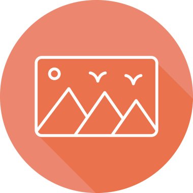 Dağ manzarası simgesi, vektör illüstrasyonu