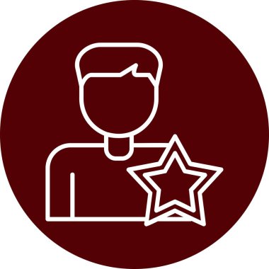 Yıldızlı adam, teşvikli ikon vektör illüstrasyonu