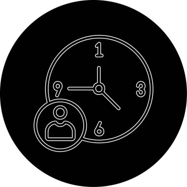 zaman yönetimi simgesi, vektör illüstrasyonu basit tasarım