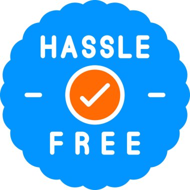 Hassle Free etiket simgesi, vektör illüstrasyonu 
