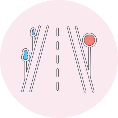 Otoyol. Web simgesi basit illüstrasyon 