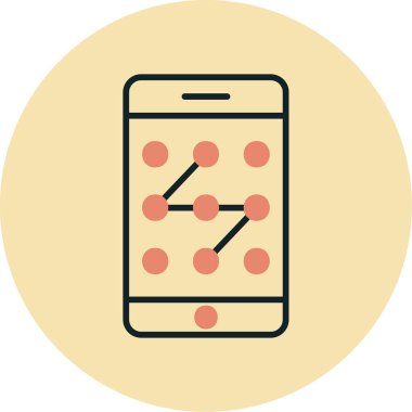 Mobil Desen Kilit simgesi, vektör illüstrasyonu