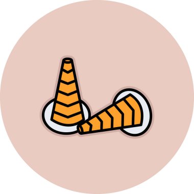 Trafik Konileri web simgesi, vektör illüstrasyonu