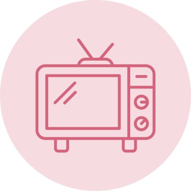 televizyon web simgesi, vektör çizim 