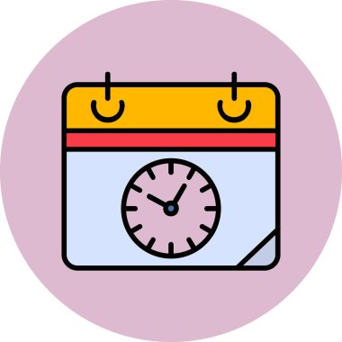 Zamanlama simgesi, vektör illüstrasyonu