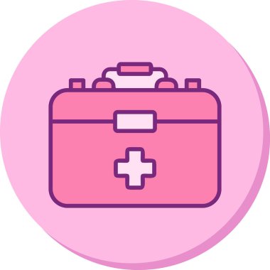 İlk Yardım Kit web simgesi, vektör illüstrasyonu 